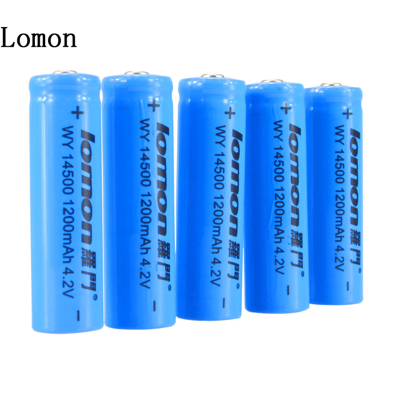 Lomon Outdoor Lighting Rechargeable Battery Flashlight Battery 1200mAh P14500